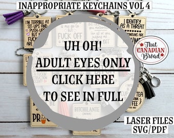 Inappropriate Keychains Vol 4, Adult Humor, Adult Humour, Inappropriate, Laser file, SVG, PDF