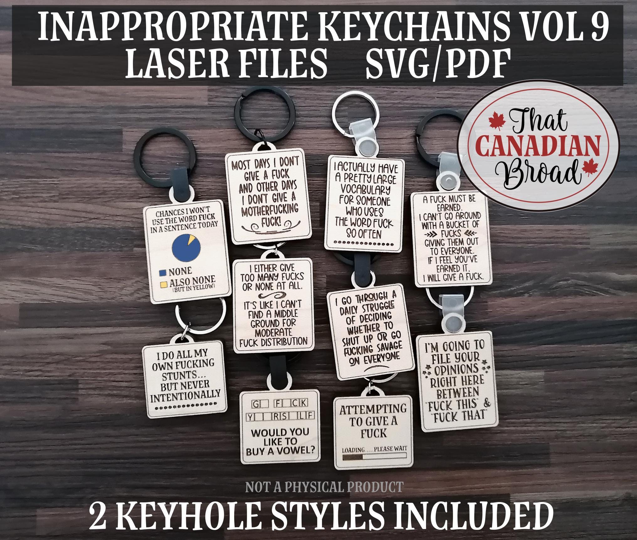 Inappropriate Keychains Vol 9, 10 Designs, Sweary Keychains ...