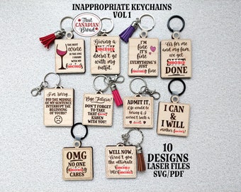 Inappropriate Keychains Vol 1, Adult humour, Adult Humor, Inappropriate, Funny keychains, Laser ready digital file