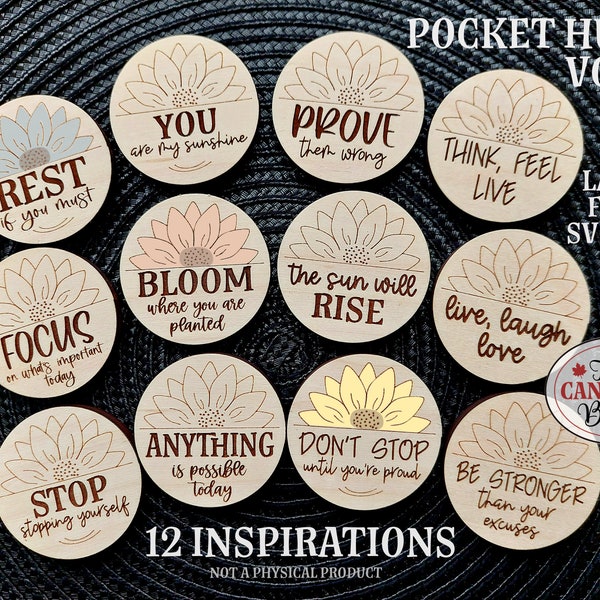 POCKET TOKENS Vol 8 , Pocket Hugs, 12 tokens, Affirmation, Reassurance, Inspirational, recovery, addiction, mental health,