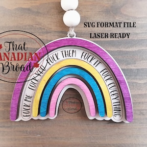 BOHO Rainbow hanging, Inappropriate, Laser ready digital file