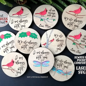 ABRAZOS DE BOLSILLO, Siempre contigo, Fichas de consuelo, Memorial, Afirmación, Tranquilidad, Estacional, Todo el año, láser, archivo digital