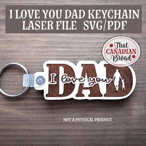 Brelok do kluczy „Tata”, brelok do kluczy „Kocham Cię Tato”, brelok wycinany laserowo dla ojców, svg, pdf, tylko plik cyfrowy