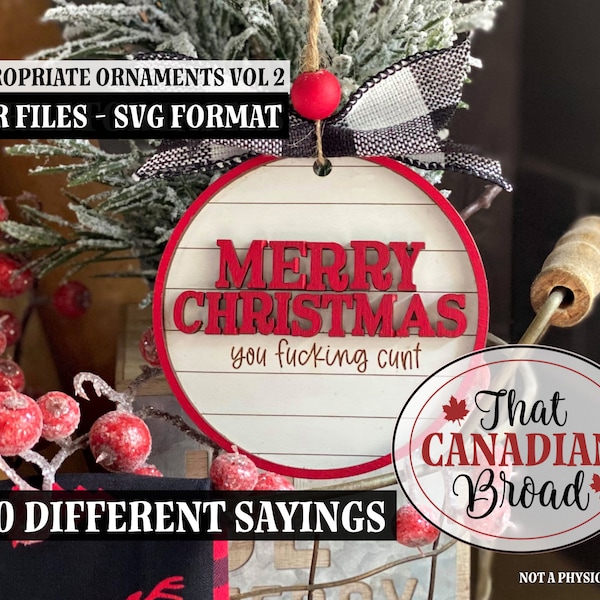 Inappropriate Ornaments Vol 2, TWENTY DESIGNS (1 bonus), 2 layers, laser svg file