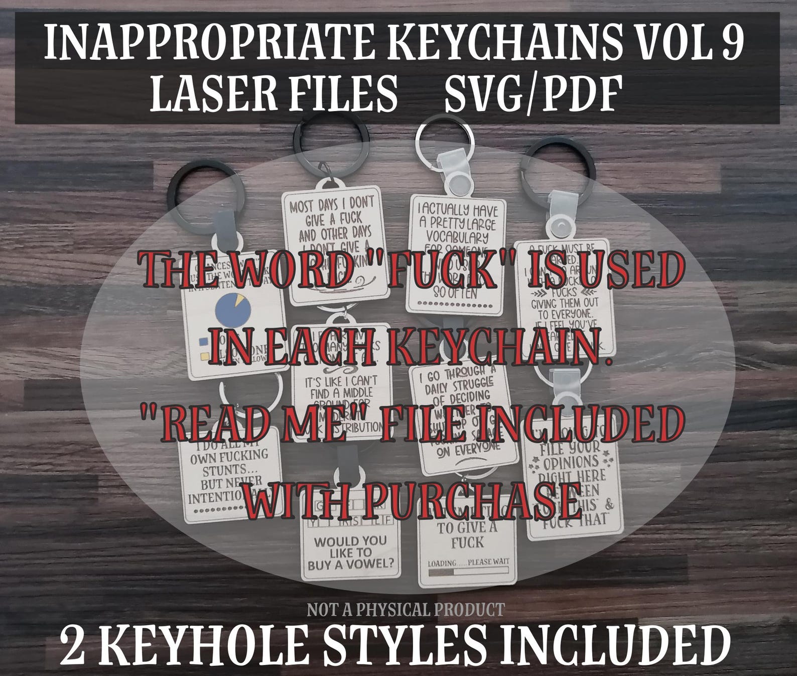 Inappropriate Keychains Vol 9, 10 Designs, Sweary Keychains ...