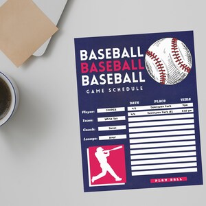 Baseball Little League Schedule Organizer Handout for Parents, Grandparents, and Friends - Etsy