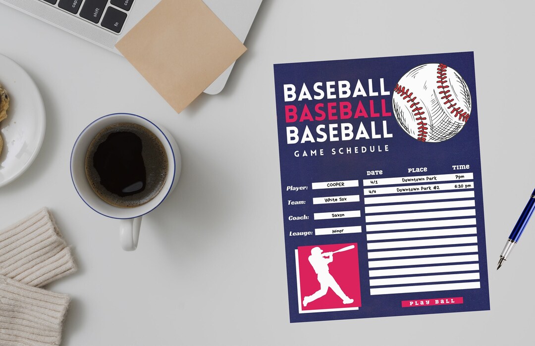 Baseball Little League Schedule Organizer Handout for Parents Etsy