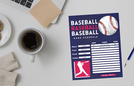 Baseball Little League Schedule Organizer Handout for Parents | Etsy