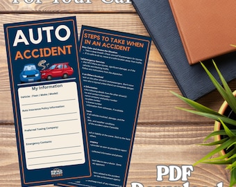 Vehicle Accident Info Card: Emergency Guide for Drivers (Printable PDF)