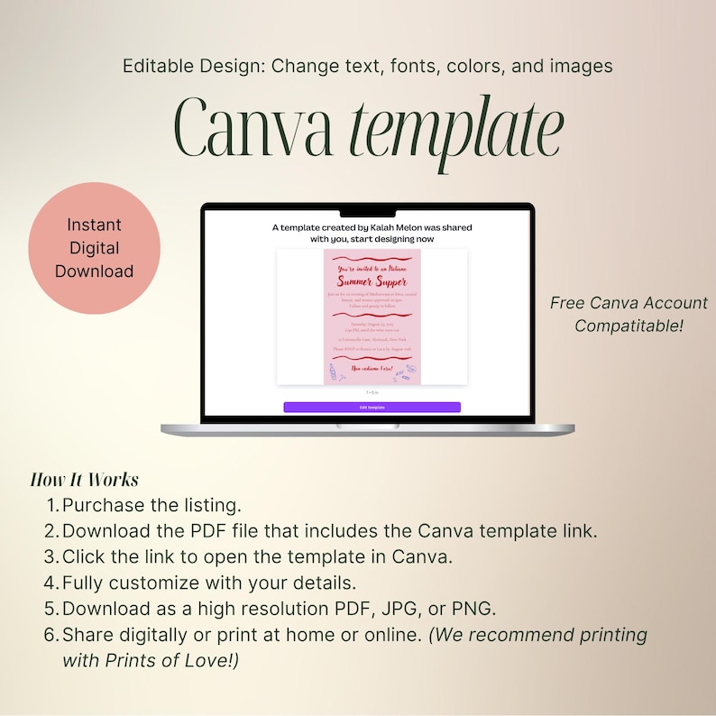 That’s Amore Italian Kitchen Recipe Card – Editable Canva Template – Printable Pink Recipe Sheet ...