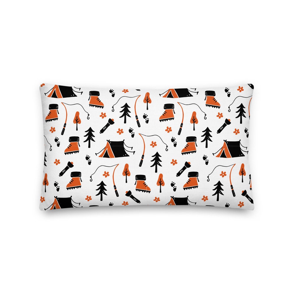 Camping Throw Pillow Campsite Pillow Cottage Decor Etsy