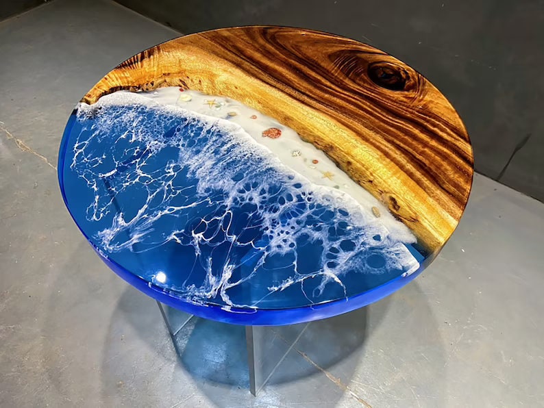 Ocean Waves Resin table