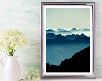 Landscape Printable Art, Digital Download, Mountain Digital Print, Modern Art, Nature Art, Scenery Print, Home Decor