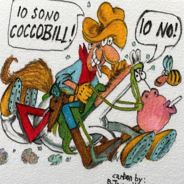 Cocco Bill, una caricatura de Jacovitti.