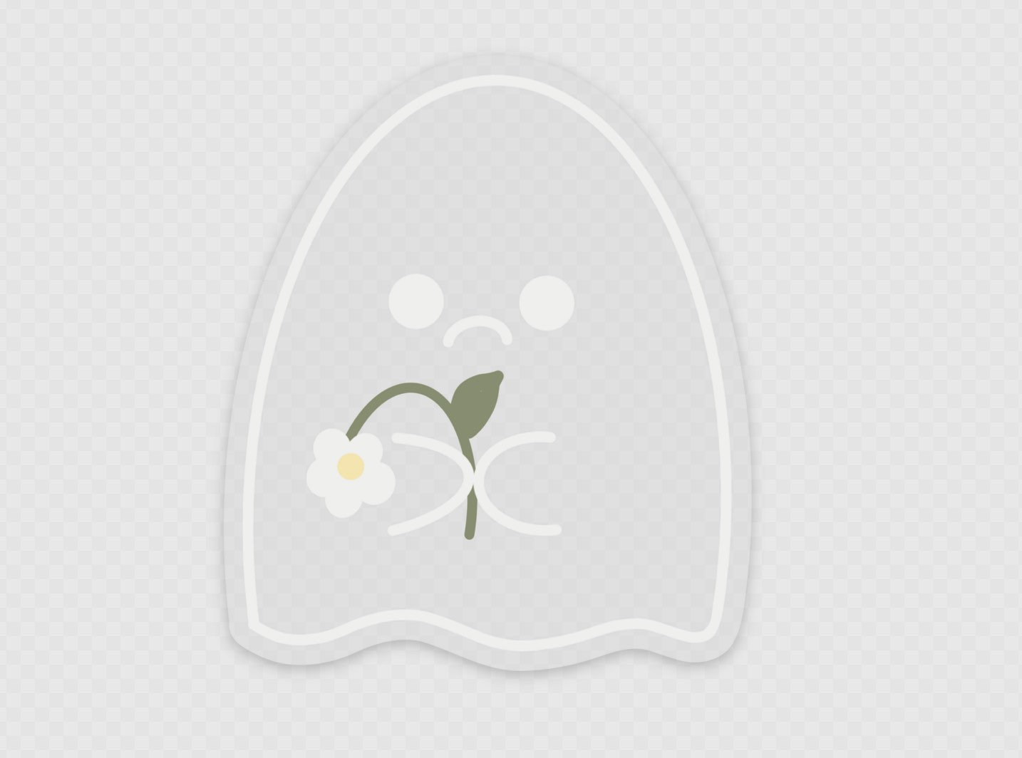 Oopsie Daisy Ghost Vinyl Clear Sticker Ghost Sticker Cute Ghost Car Decal Journaling Planner