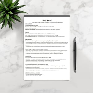 Mechanical Engineering Resume Template | ATS-Friendly, Editable Word CV (Digital Download)