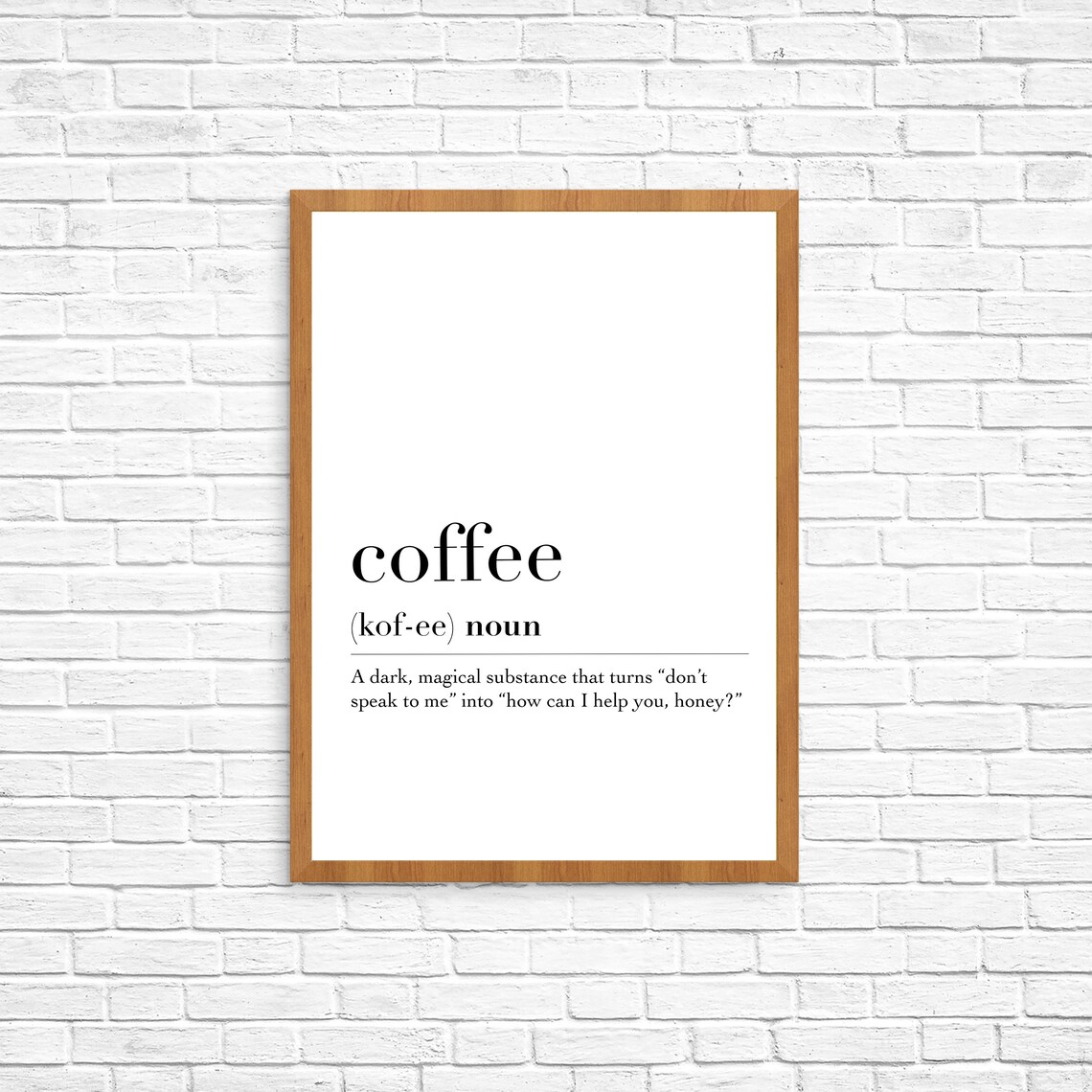 Printable Coffee Definition Poster Etsy