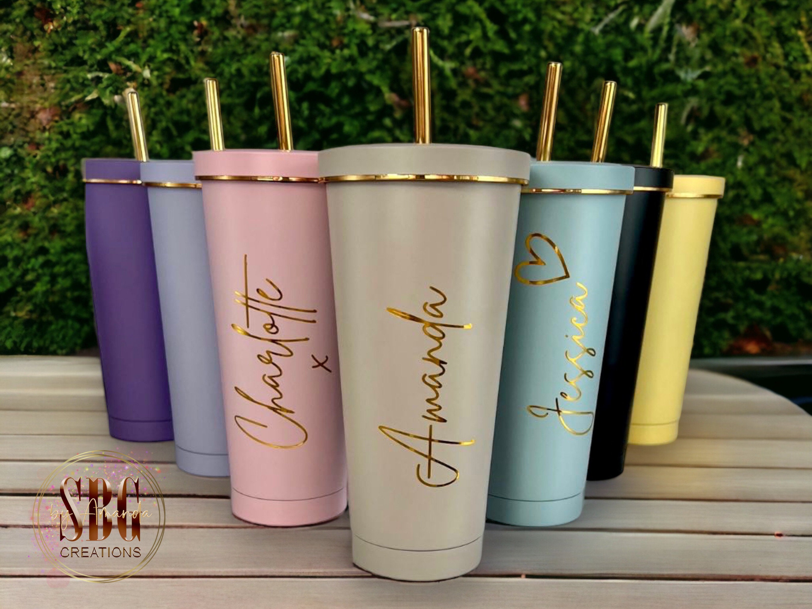 Personalised Tumbler With Straw and Lid, Metal Cup With Straw, Insulated  Tumbler With Straw, Christmas Stocking Filler for Her 