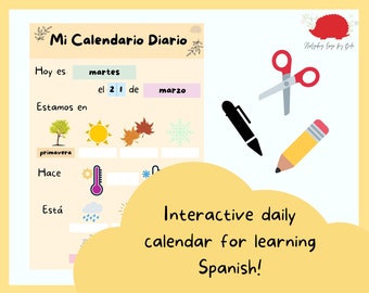 Mi Calendario Diario - Daily Interactive Calendar - Learn Spanish for Kids