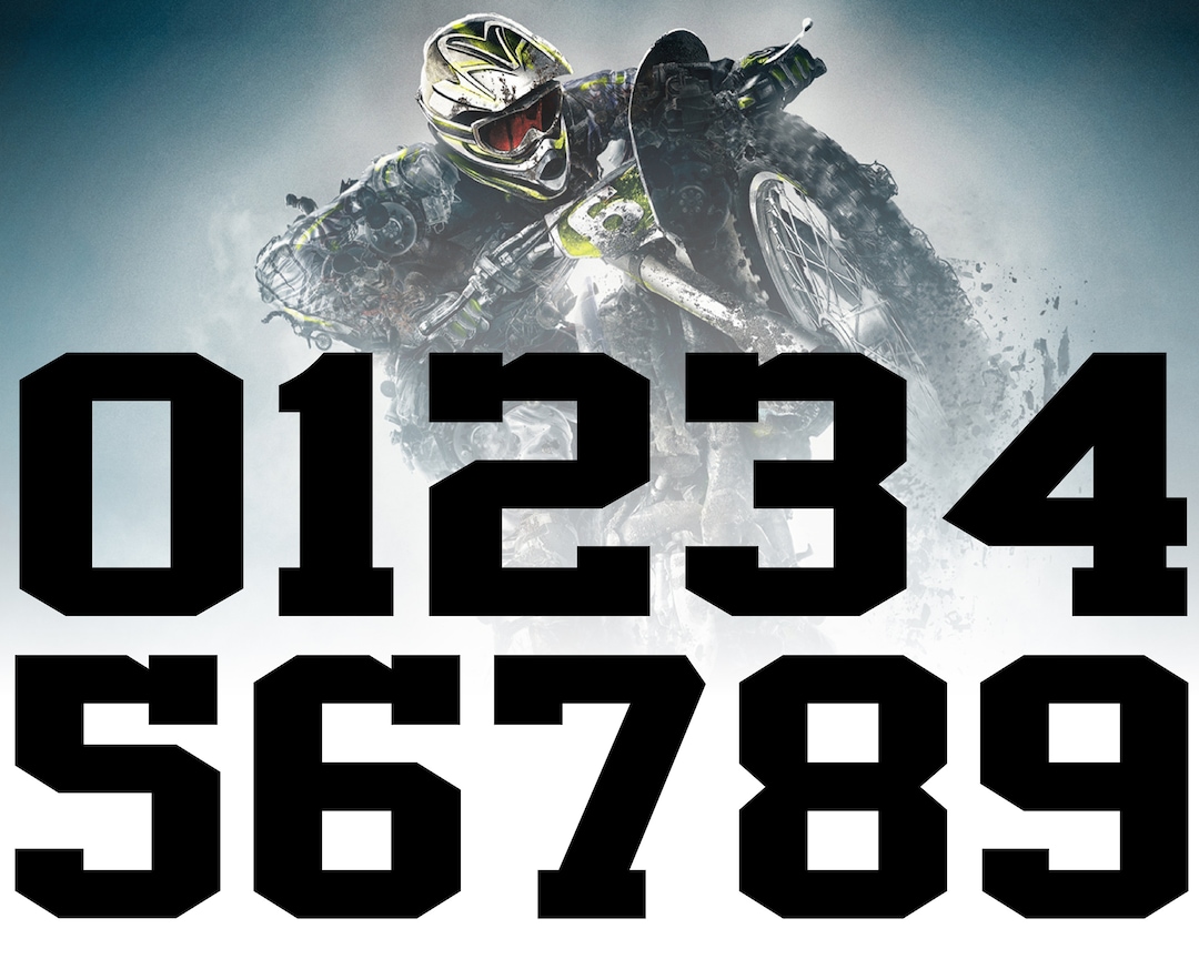 10 Race Number Decals, Custom Vinyl Race Numbers, Rally, Motocross, Go ...