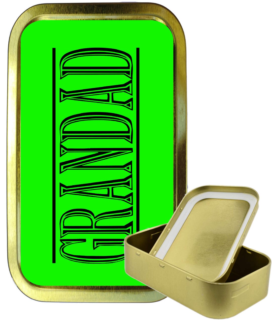 grandad tobacco tin Grandad 1oz Gold Tobacco Tin, Gift Box, Pill Tin, Pocket Tin, Stash Tin