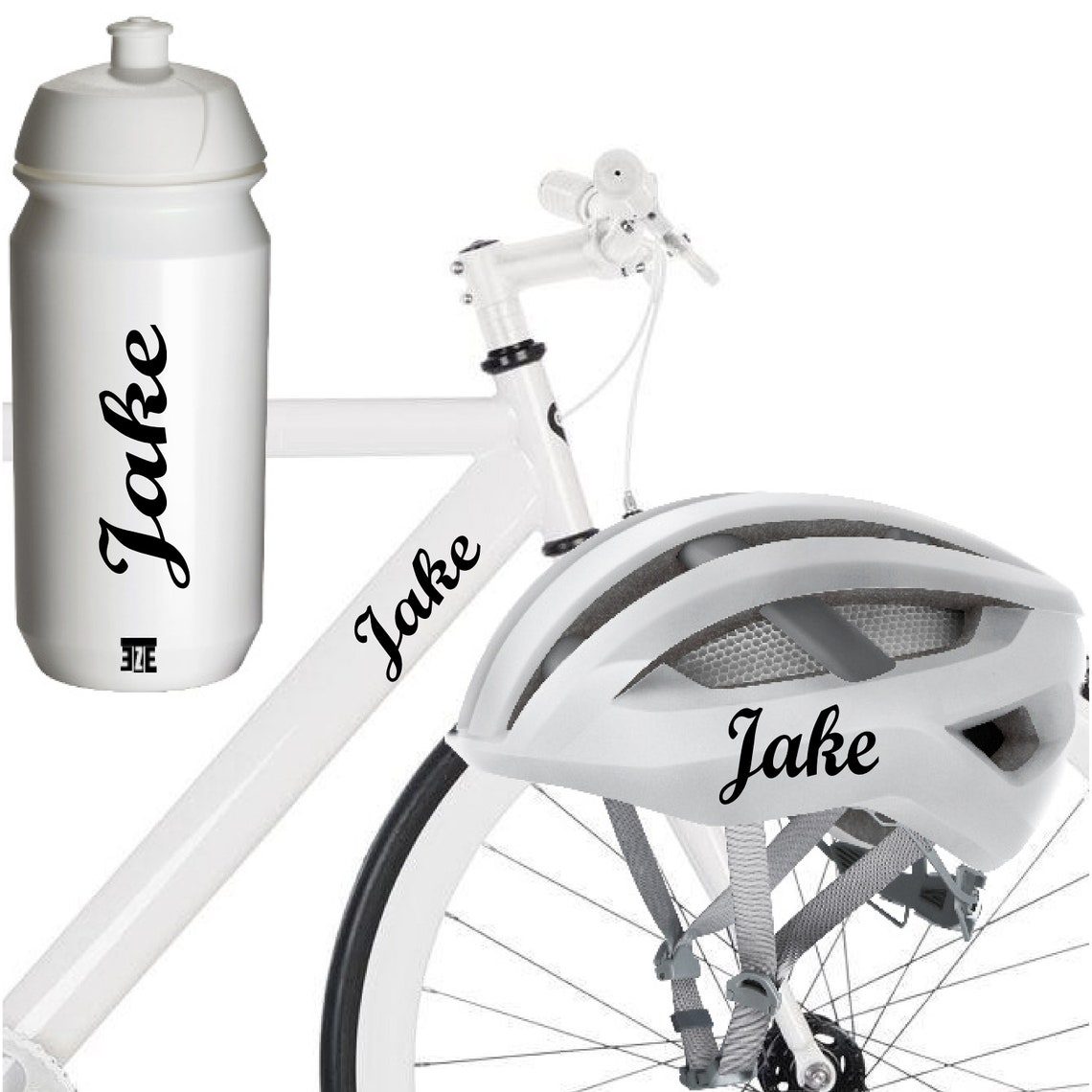 thumbnail image 2 of 2x Personalised Bike Helmet Name Stickers - Planet Font Vinyl Decal For Kids/BMX 2 of 5
