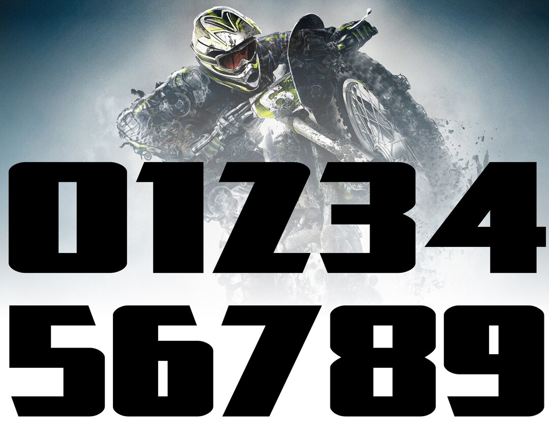 10 Race Number Decals, Custom Vinyl Race Numbers, Rally, Motocross, Go ...