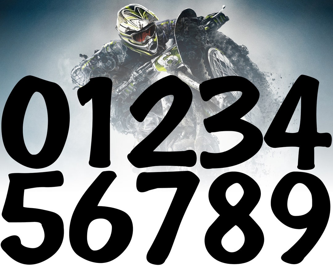 10 Race Number Decals, Custom Vinyl Race Numbers, Rally, Motocross, Go ...