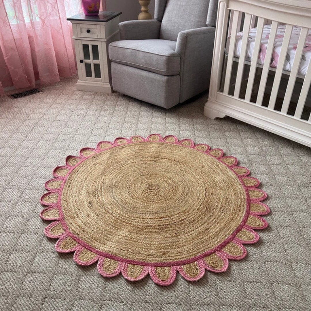 4x4 6x6 8x8 Ft. Natural Hand Made Jute Round Rug Bohemain Jute Rug