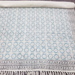 Rug - Cotton Klim Rug | Indian Hand Block Print for Indoor/Outdoor | Boho Navajo Kilim Decor for Home
