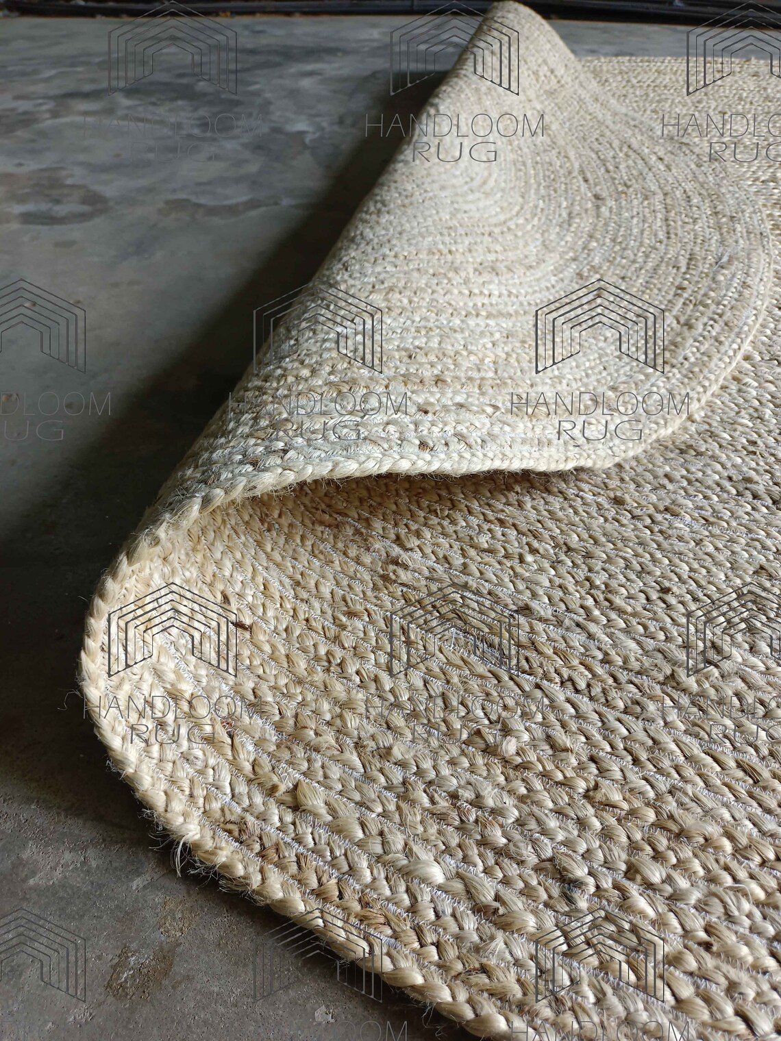 Hand Braided Oval Jute Rug Custom Size Jute Rugbest Etsy