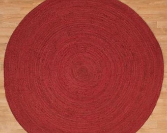 Red Cirlce Patchwork Rug Traditional Dining Room Rugs Small Large Round Area Mat