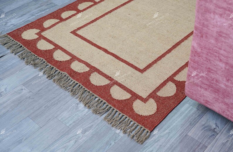 Handwoven Natural Jute Rug Custom Rug Home Decor Rugs Bed Side Runner Meditation Rugs Foot Mat image 4