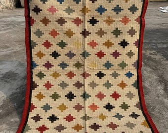 Wool Jute Kilim Rug, Handwoven Wool Jute Rug, Kilim Jute Rug, Flatweave Rug, Bohemian Rug, Indian Dhurrie Rug, Navajo Kilim Rug, Custom Rug