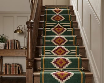 Handmade Wool Jute Kilim Stair Runner | Custom Flatweave UK