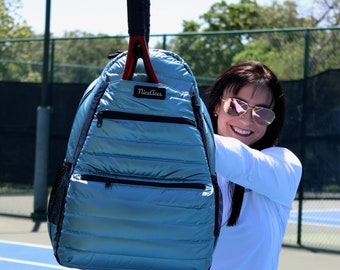 NiceAces Neon Ulta-lite Luxury Tennis, pickleball, badminton, racket backpack and school bag for women in Teal