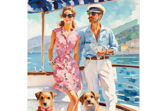 Grandmillennial art, Summer Breeze, whimsical fine art