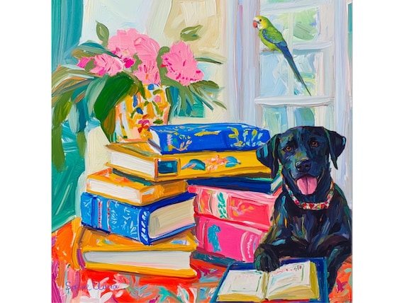 Grandmillennial art, Book keepers, whimsical fine art