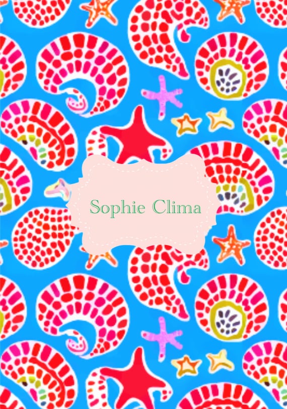 Full commercial license, print on demand sites included, seashells and starfish seamless preppy pattern