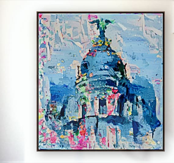 Madrid in blue and pink