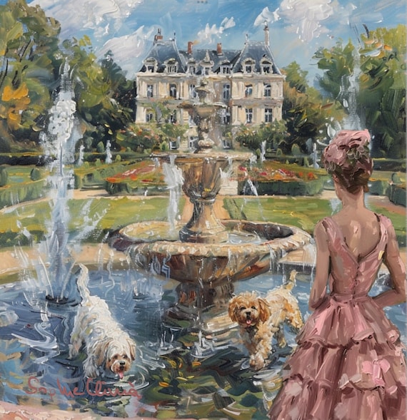 Grandmillennial art,Summer, whimsical fine art