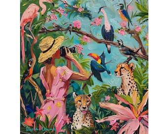 Lámina artística Jungle Times: Decoración caprichosa de la época del milenio