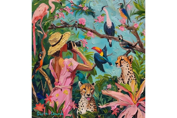 Jungle Times Art Print: Whimsical Grandmillennial Decor
