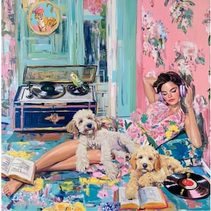 Grandmillennial art, A short break, whimsical fine art