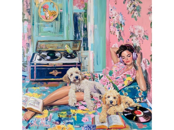 Grandmillennial art, A short break, whimsical fine art