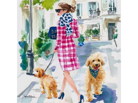 Grandmillennial art, autumn in Paris, whimsical watercolor and pen sketch