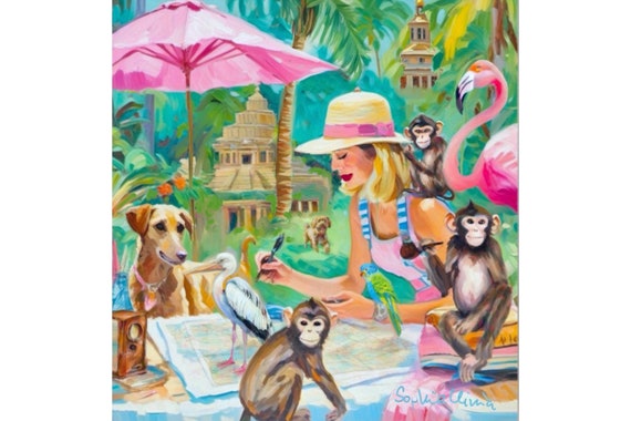 Whimsical Chinoiserie Art Print: Grandmillennial Decor