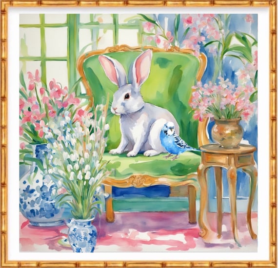 Grandmillennial art, Besties, whimsical fine art