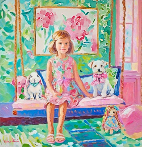 Grandmillennial art, Friends, Palm Beach nursery art