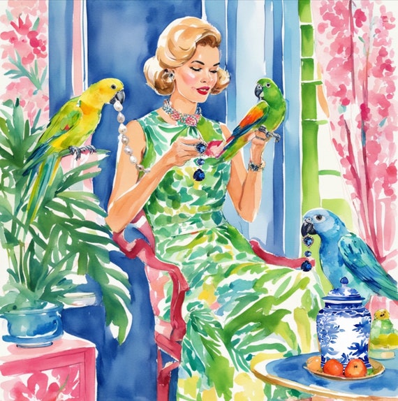 The case of a missing earring, grandmillennial art, oil painting